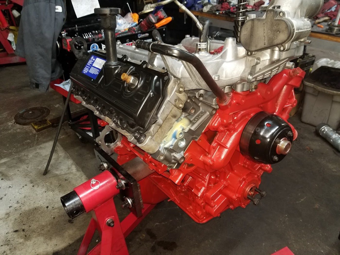 Diesel engine on the stand